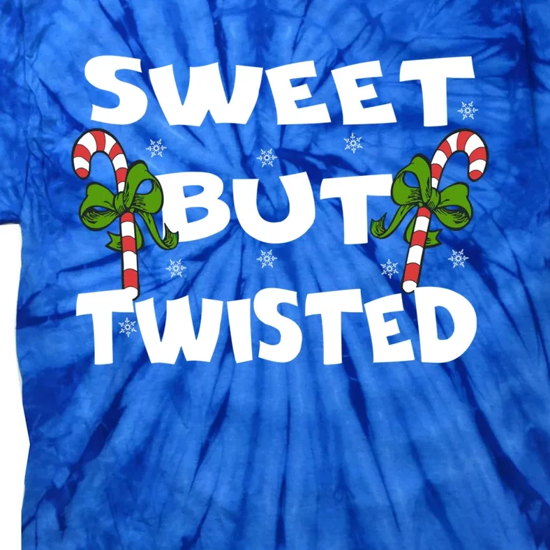 Candy Cane Sweet But Twisted Christmas Xmas Pajama Gift Tie-Dye T-Shirt