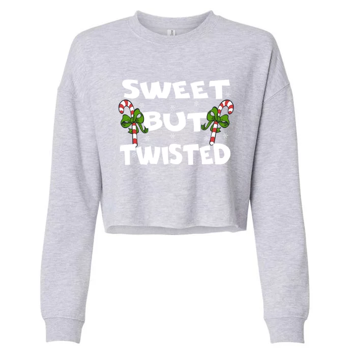 Candy Cane Sweet But Twisted Christmas Xmas Pajama Gift Cropped Pullover Crew