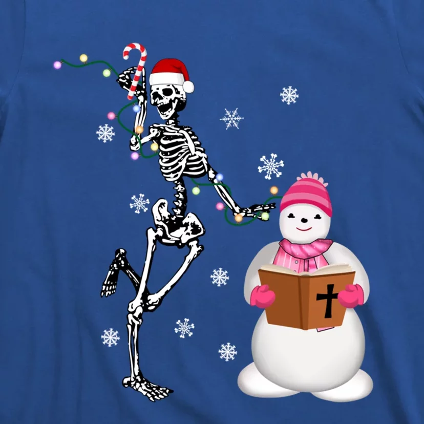 Christmas Christian Skeleton Dancing Xmas Snow Jesus Gift T-Shirt