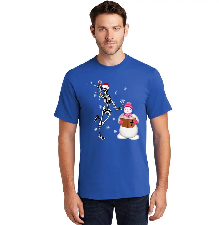 Christmas Christian Skeleton Dancing Xmas Snow Jesus Gift Tall T-Shirt