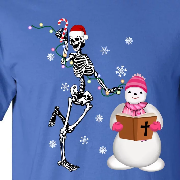 Christmas Christian Skeleton Dancing Xmas Snow Jesus Gift Tall T-Shirt