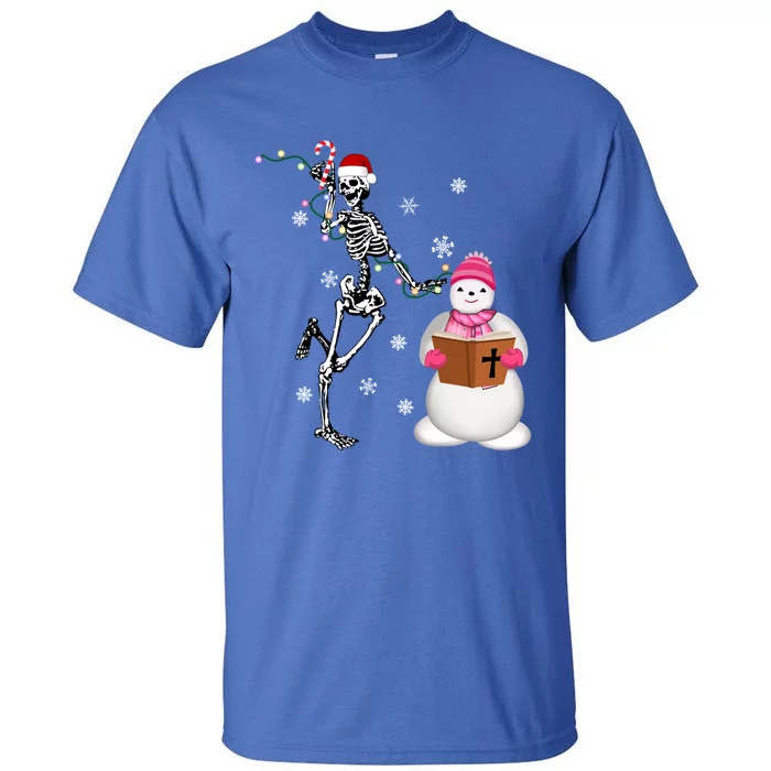 Christmas Christian Skeleton Dancing Xmas Snow Jesus Gift Tall T-Shirt