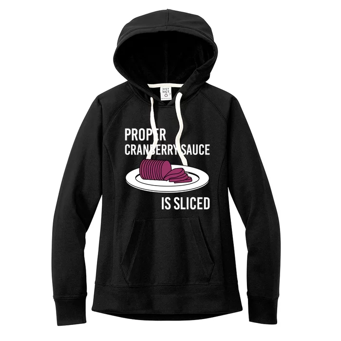 Canned Cranberry Sauce Is Right Jellied And Sliced Funny Gift Women's Fleece Hoodie