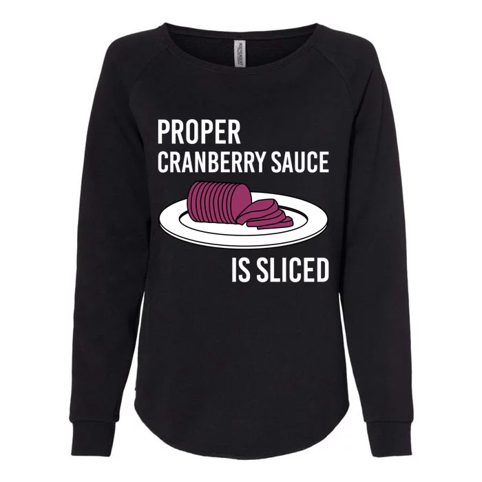 Canned Cranberry Sauce Is Right Jellied And Sliced Funny Gift Womens California Wash Sweatshirt