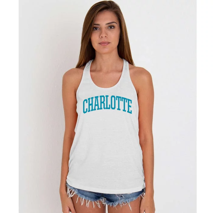 Charlotte Charlotte Sports Collegestyle Women's Knotted Racerback Tank