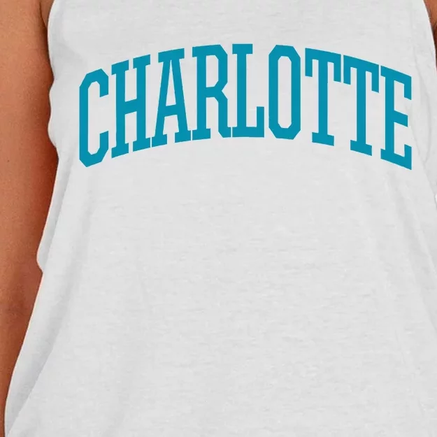 Charlotte Charlotte Sports Collegestyle Women's Knotted Racerback Tank