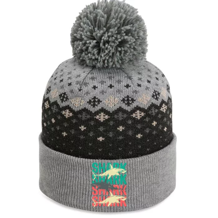 Cool Colorful Sharks The Baniff Cuffed Pom Beanie