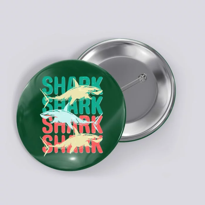 Cool Colorful Sharks Button