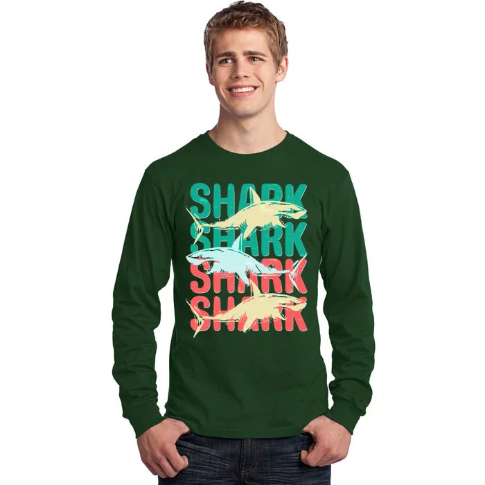 Cool Colorful Sharks Tall Long Sleeve T-Shirt