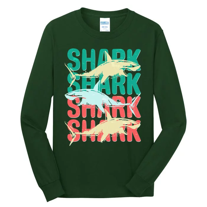 Cool Colorful Sharks Tall Long Sleeve T-Shirt