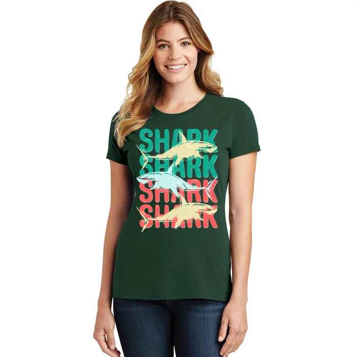 Cool Colorful Sharks Women's T-Shirt