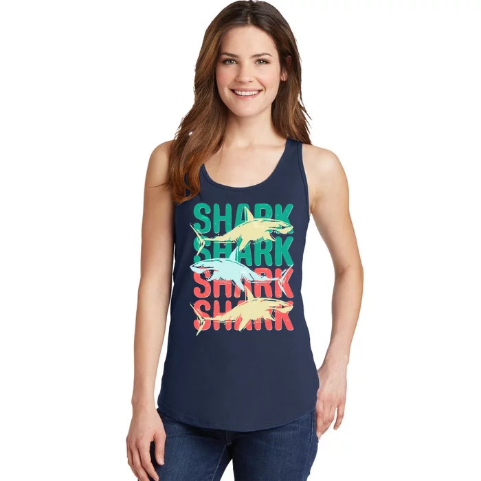 Cool Colorful Sharks Ladies Essential Tank