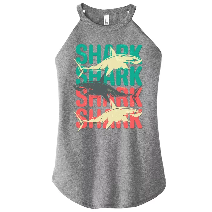 Cool Colorful Sharks Women’s Perfect Tri Rocker Tank