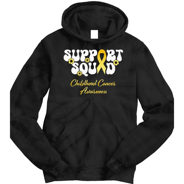 Childhood Cancer Support Squad Childhood Cancer Awareness Tie Dye Hoodie