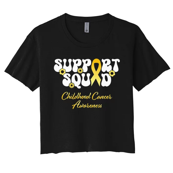 Childhood Cancer Support Squad Childhood Cancer Awareness Women's Crop Top Tee