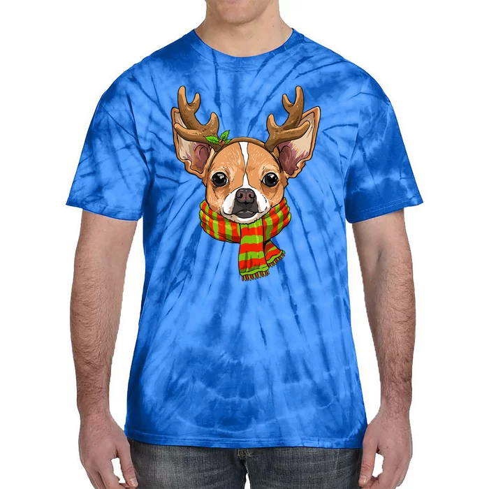 Chihuahua Christmas Santa Clause Dog Reindeer Xmas Dog Lover Gift Tie-Dye T-Shirt