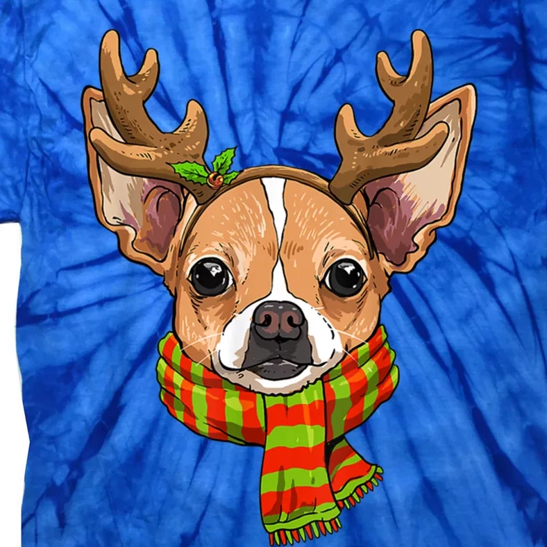 Chihuahua Christmas Santa Clause Dog Reindeer Xmas Dog Lover Gift Tie-Dye T-Shirt