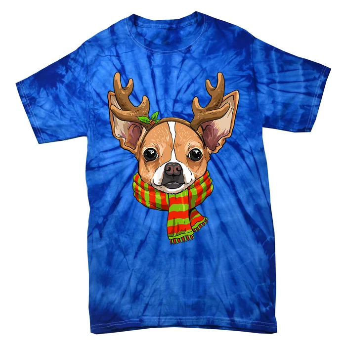 Chihuahua Christmas Santa Clause Dog Reindeer Xmas Dog Lover Gift Tie-Dye T-Shirt