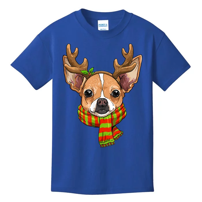 Chihuahua Christmas Santa Clause Dog Reindeer Xmas Dog Lover Gift Kids T-Shirt