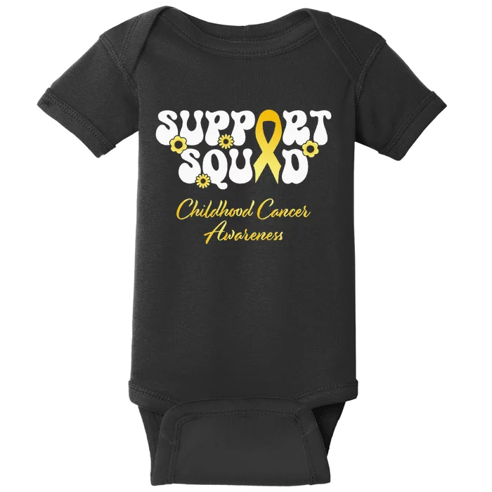 Childhood Cancer Support Squad Childhood Cancer Awareness Baby Bodysuit