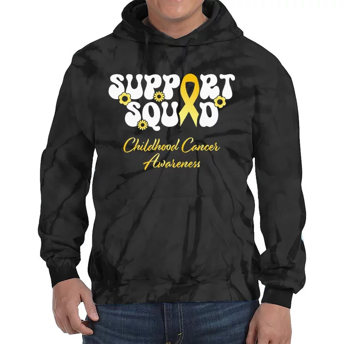 Childhood Cancer Support Squad Childhood Cancer Awareness Tie Dye Hoodie