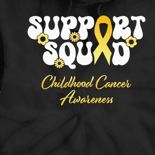 Childhood Cancer Support Squad Childhood Cancer Awareness Tie Dye Hoodie