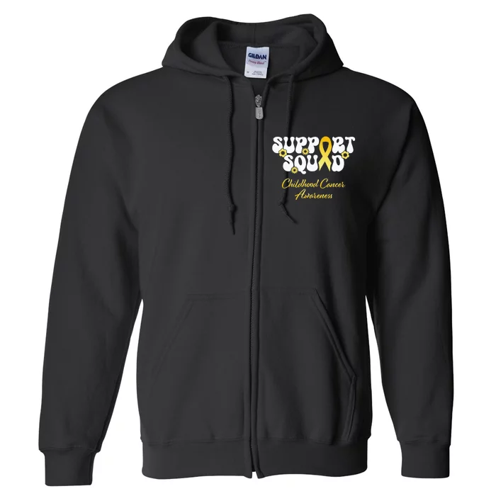 Childhood Cancer Support Squad Childhood Cancer Awareness Full Zip Hoodie