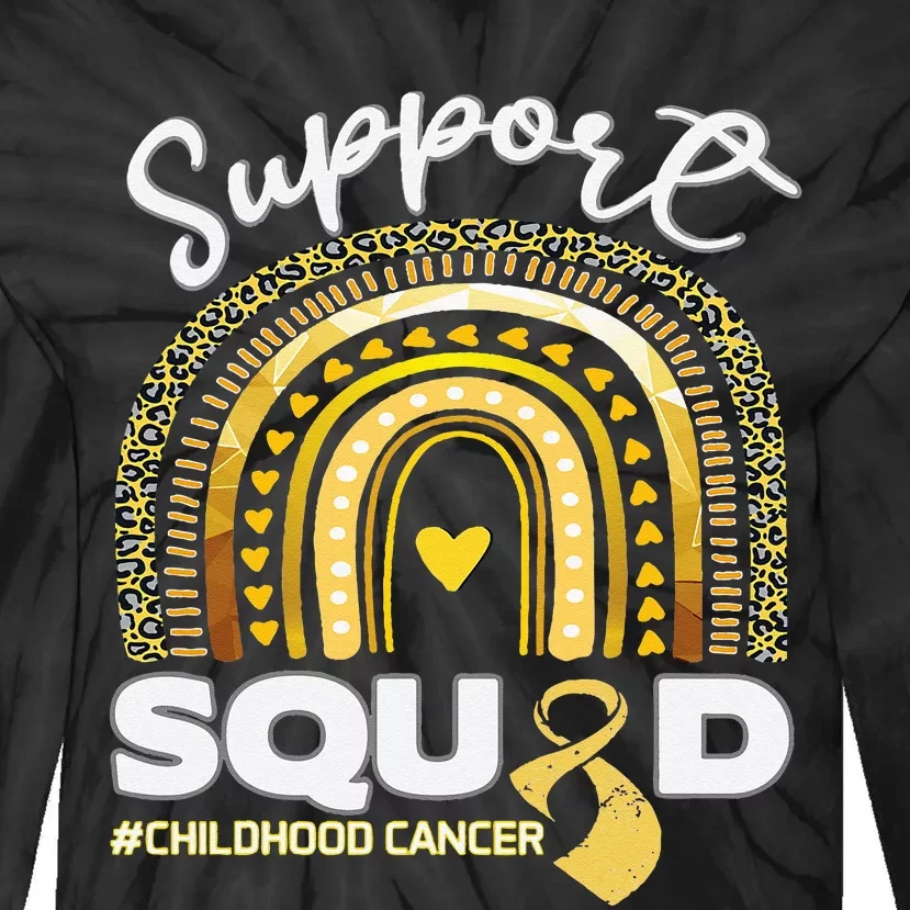 Childhood Cancer Support Squad Gold Ribbon Tie-Dye Long Sleeve Shirt