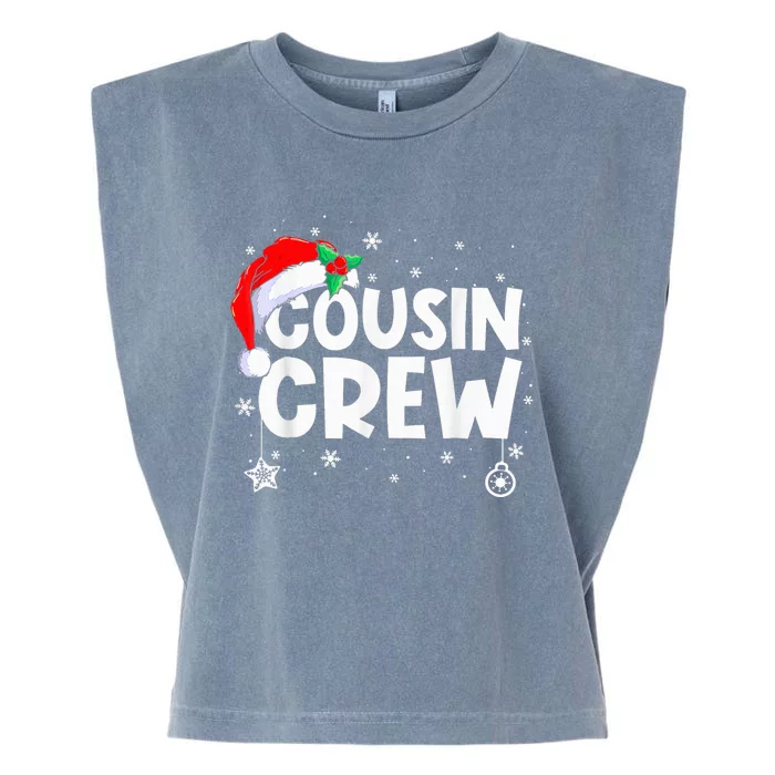 Cousin Crew Santa Hat Christmas Family Ing Xmas Pajamas Garment-Dyed Women's Muscle Tee