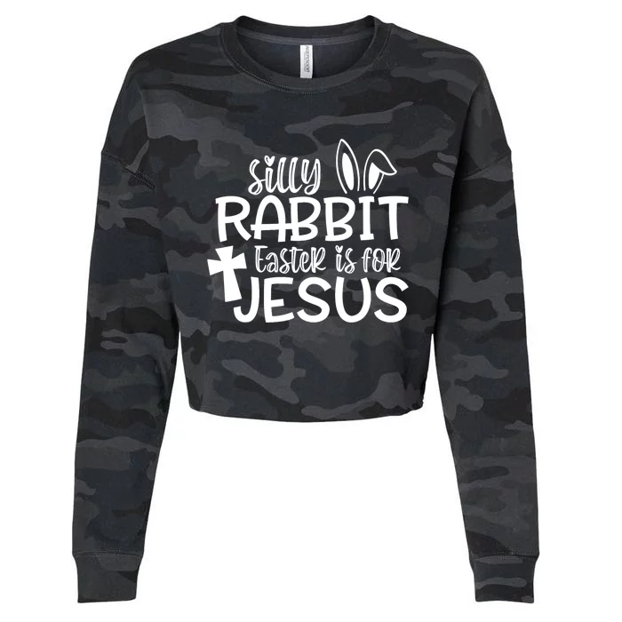 Christians Cute Silly Rabbit Easter Is For Jesus Cropped Pullover Crew