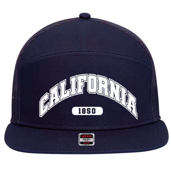 California Collegiate Style 1850 7 Panel Mesh Trucker Snapback Hat