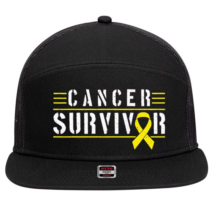 Childhood Cancer Survivor 7 Panel Mesh Trucker Snapback Hat