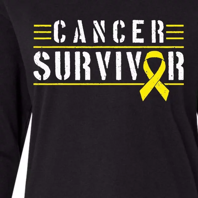 Childhood Cancer Survivor Womens Cotton Relaxed Long Sleeve T-Shirt