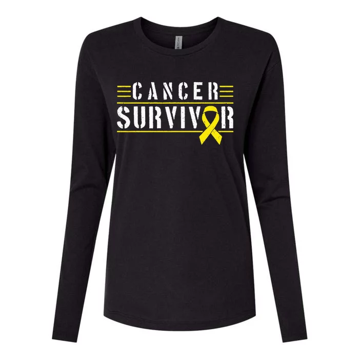 Childhood Cancer Survivor Womens Cotton Relaxed Long Sleeve T-Shirt