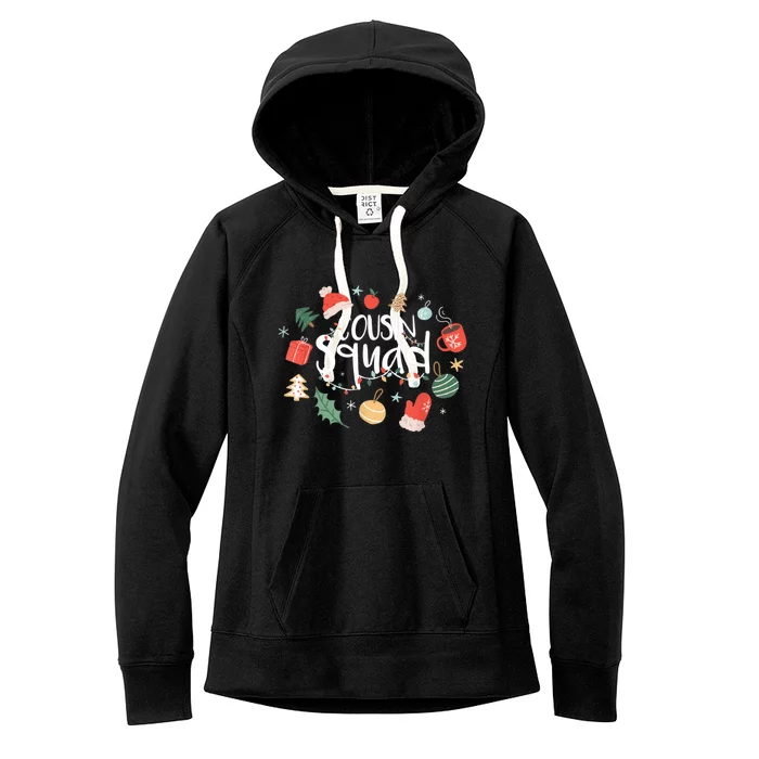 Christmas Cousin Squad Crew Matching Family Group Xmas Party Meaningful Gift Women's Fleece Hoodie