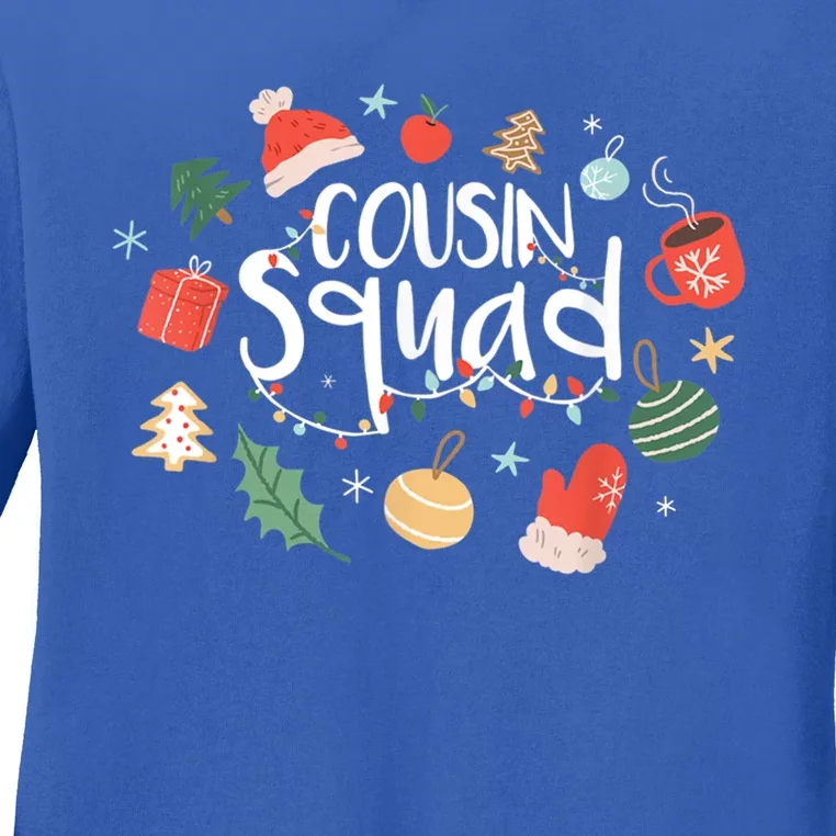 Christmas Cousin Squad Crew Matching Family Group Xmas Party Meaningful Gift Ladies Long Sleeve Shirt