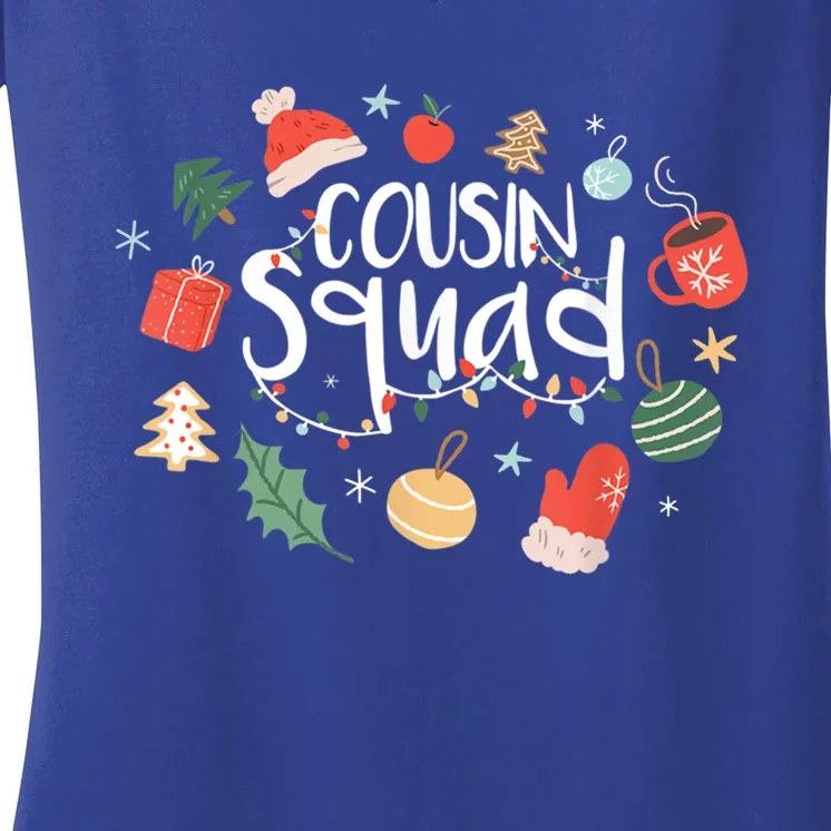 Christmas Cousin Squad Crew Matching Family Group Xmas Party Meaningful Gift Women's V-Neck T-Shirt