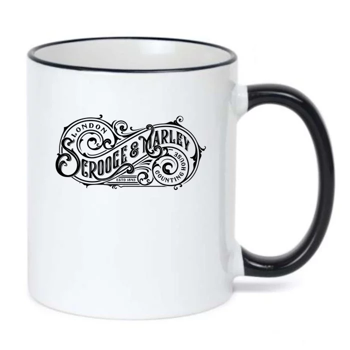 Christmas Carol Scrooge And Marley Counting House Gift Black Color Changing Mug