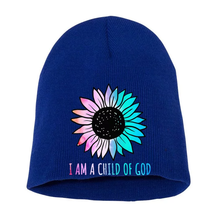 Cute Christian Salvation Quote Gift I Am A Child Of God Short Acrylic Beanie