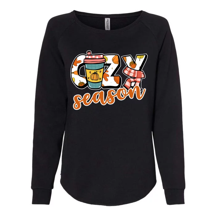 Cute Crazy Season Fall Autumn Coffee Pumpkin Spice Womens California Wash Sweatshirt