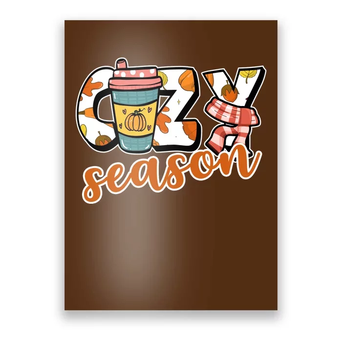 Cute Crazy Season Fall Autumn Coffee Pumpkin Spice Poster