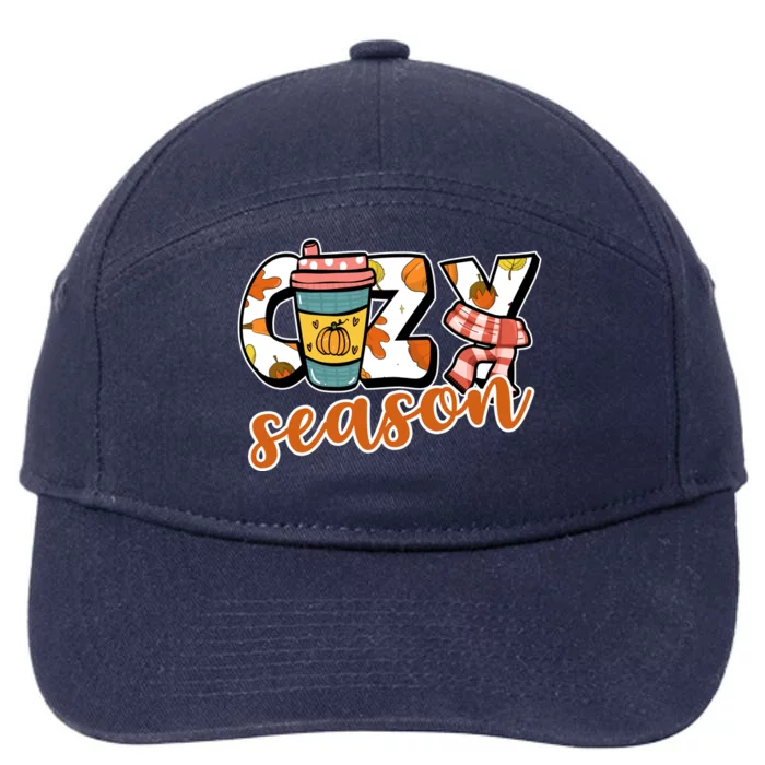 Cute Crazy Season Fall Autumn Coffee Pumpkin Spice 7-Panel Snapback Hat