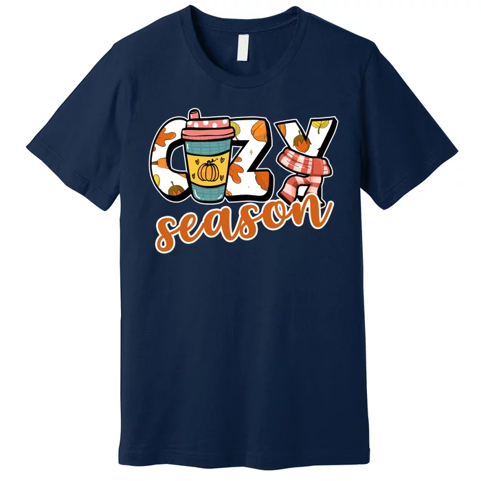 Cute Crazy Season Fall Autumn Coffee Pumpkin Spice Premium T-Shirt