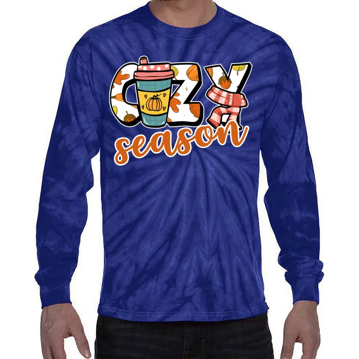 Cute Crazy Season Fall Autumn Coffee Pumpkin Spice Tie-Dye Long Sleeve Shirt