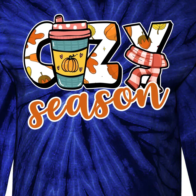 Cute Crazy Season Fall Autumn Coffee Pumpkin Spice Tie-Dye Long Sleeve Shirt