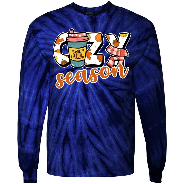 Cute Crazy Season Fall Autumn Coffee Pumpkin Spice Tie-Dye Long Sleeve Shirt