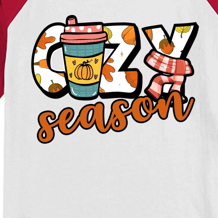 Cute Crazy Season Fall Autumn Coffee Pumpkin Spice Kids Colorblock Raglan Jersey