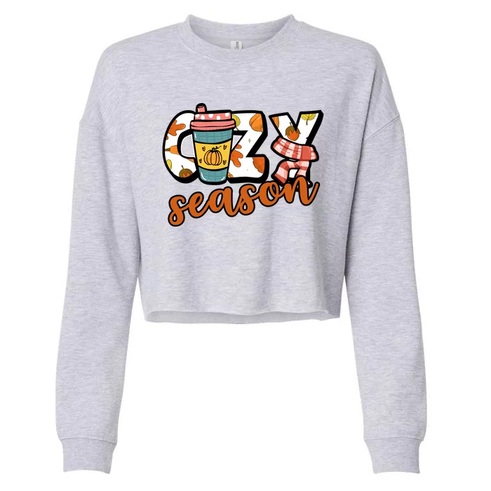 Cute Crazy Season Fall Autumn Coffee Pumpkin Spice Cropped Pullover Crew