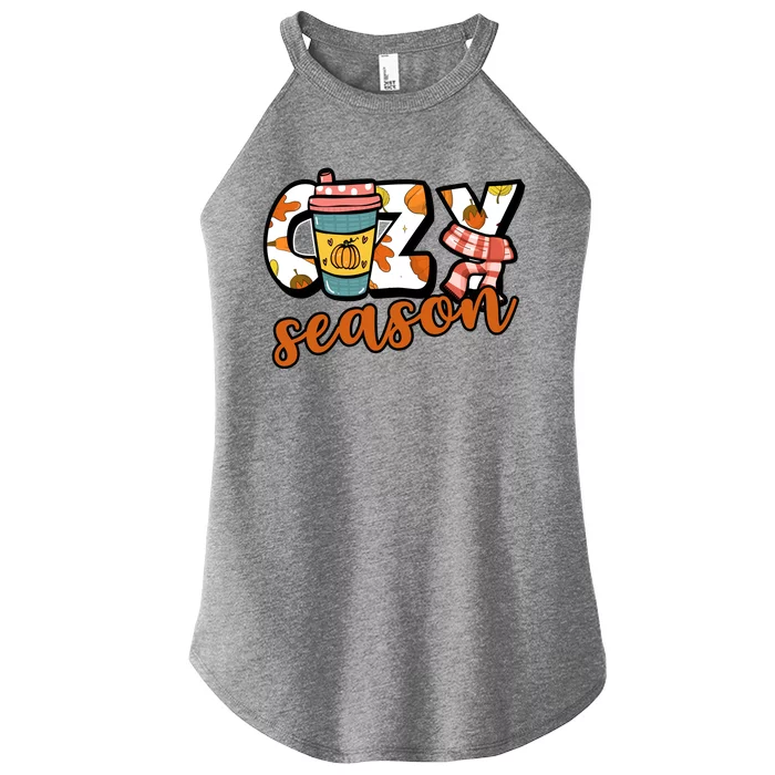 Cute Crazy Season Fall Autumn Coffee Pumpkin Spice Women’s Perfect Tri Rocker Tank