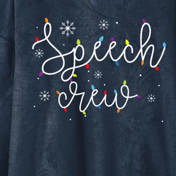 Cute Christmas Speech Crew Teacher Xmas Light Festive SLP Hooded Wearable Blanket